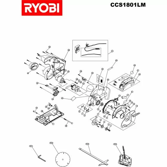 Ryobi CCS1801LM Spare Parts List Type: 5133000061